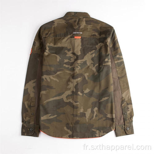 Chemise à manches longues imprimée camouflage pour enfants